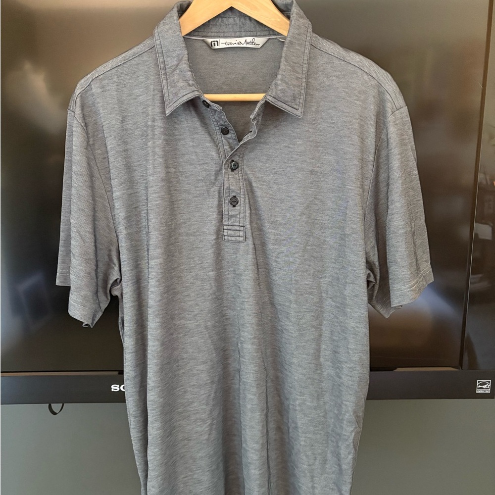 Travis Mathew Gray Polo Shirt Classic Style